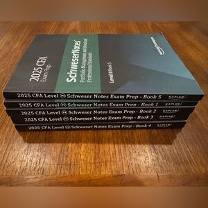 2025 CFA Exam Prep Kaplan Schweser Notes  Level 2 Books 1-5